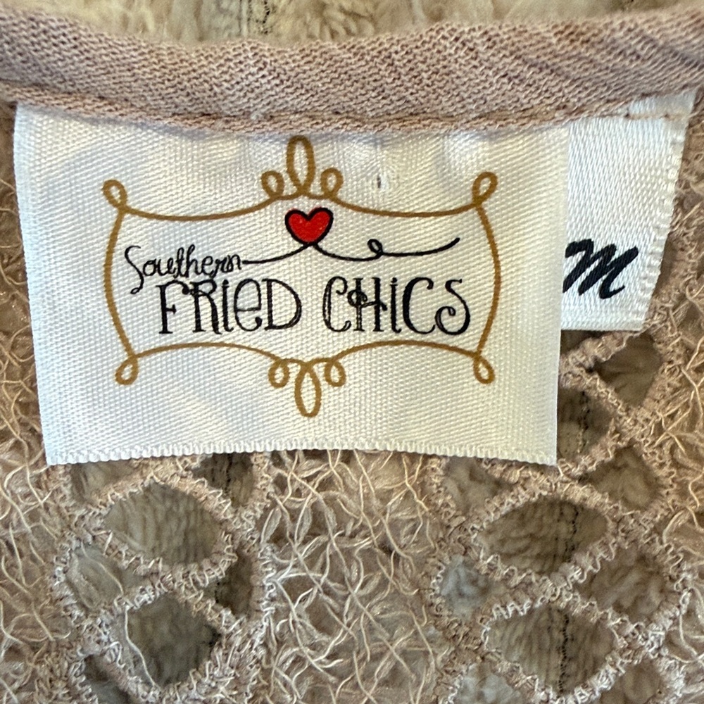 Southern Fried Chics Lace Trim Sleeveless Dress Size Medium - Picture 10 of 11